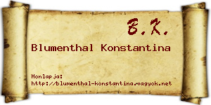 Blumenthal Konstantina névjegykártya